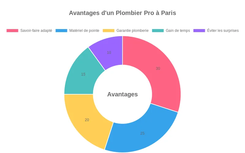 Visualisation des bénéfices à faire appel à un plombier professionnel à Paris dans différents domaines.