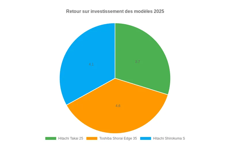 Comparaison des prix moyens des climatiseurs réversibles Hitachi, Toshiba et concurrents sur le marché français