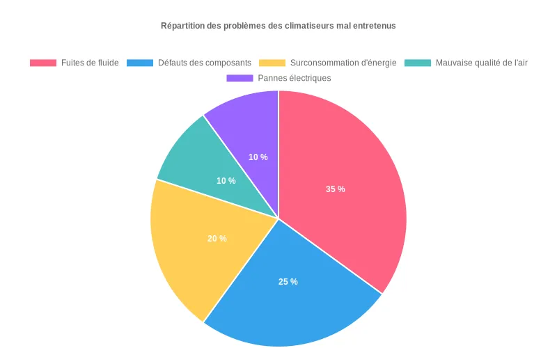 Bar chart présentant la distribution annuelle des tâches de maintenance par fréquence et impact préventif sur les défaillances potentielles.