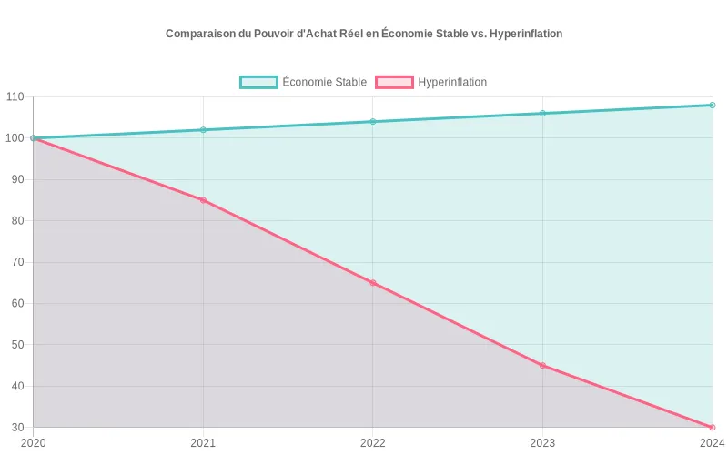 Visualisation en barres montrant le classement des monnaies ayant subi les plus fortes dévaluations durant les périodes d'hyperinflation économique Comparaison des dépréciations monétaires face au dollar pendant les phases d'hyperinflation historiques