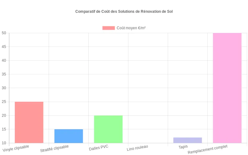 Comparaison des prix au m² entre rénovations de sol sans démolition et remplacement traditionnel