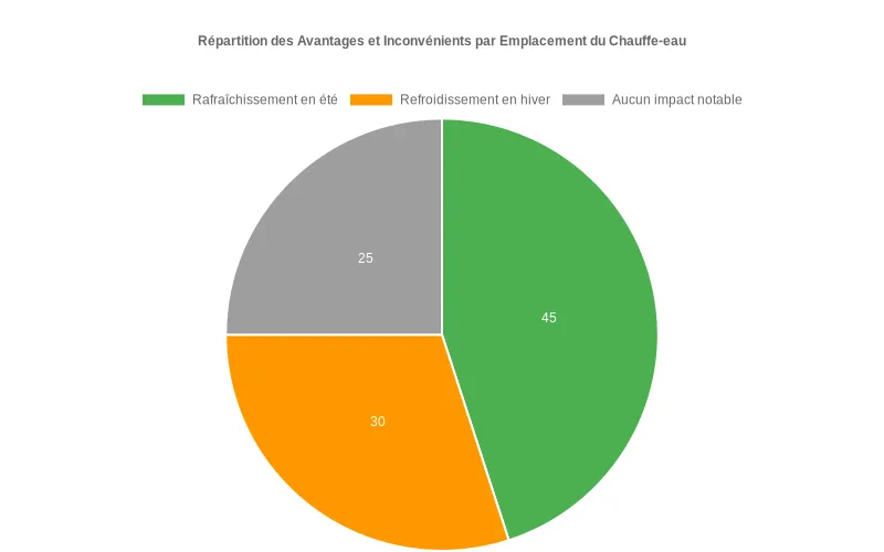 Comparaison saisonnière du confort thermique selon la position de sortie d'air du ballon thermodynamique dans différentes pièces de vie.